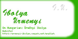 ibolya urmenyi business card