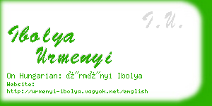 ibolya urmenyi business card